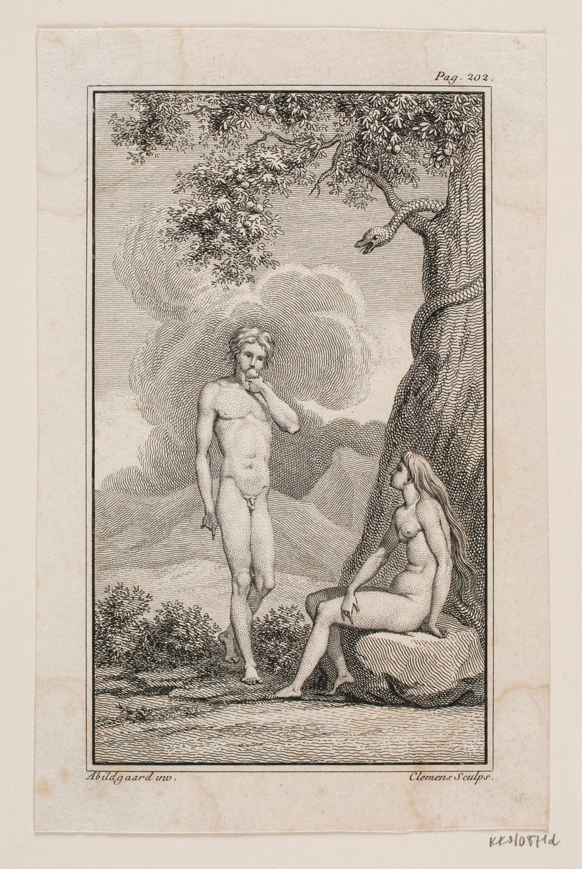 Ilustrace k dílu Johannese Ewalda „Adam a Eva“ IV od J.F. Clemens