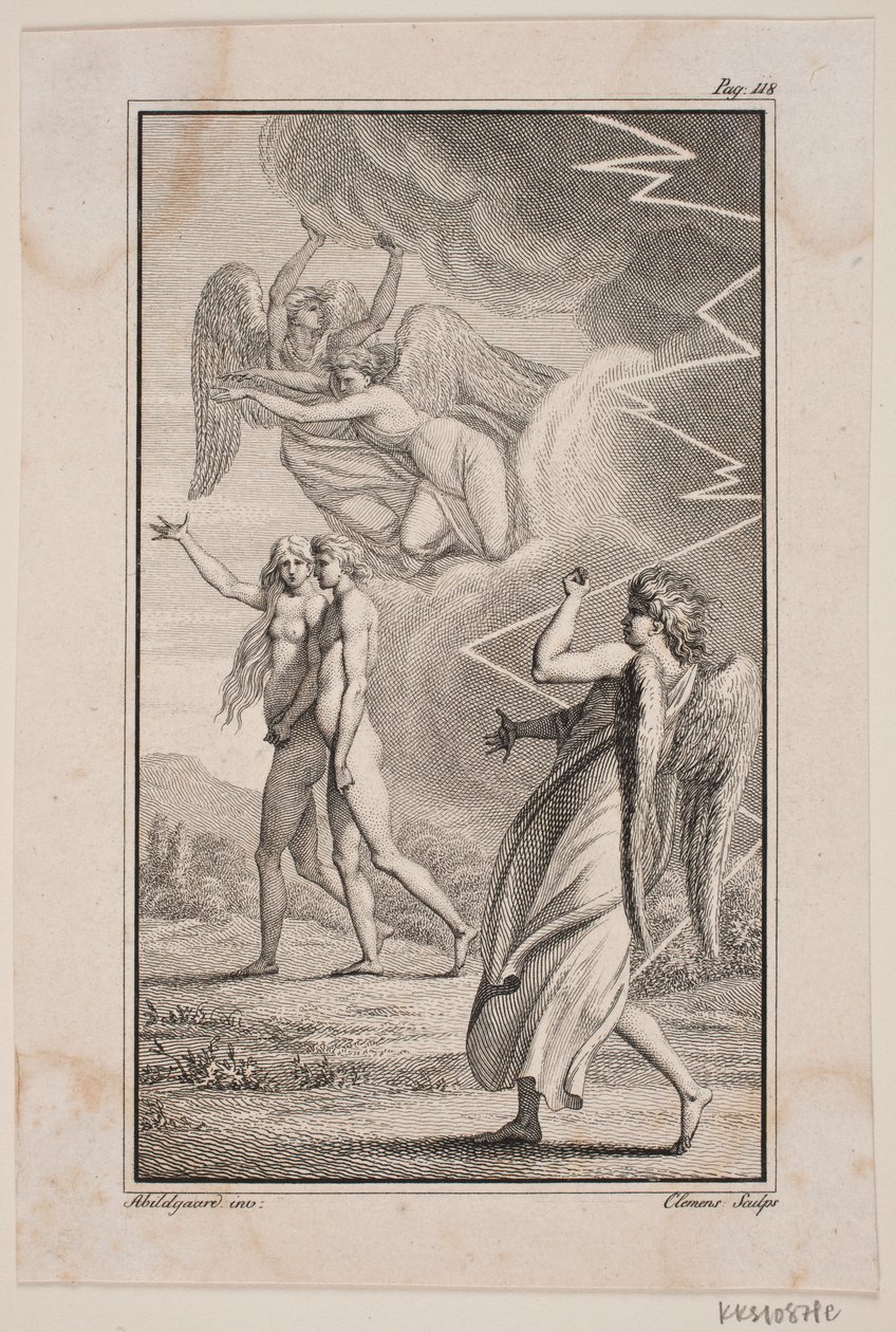 Ilustrace k dílu Johannese Ewalda „Adam a Eva“ V od J.F. Clemens