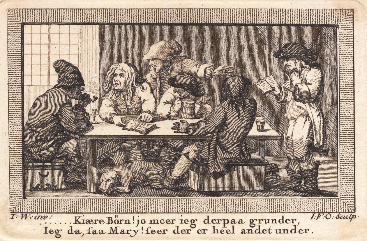Báseň Peder Paars se v hostinci posuzuje na třech jelenech od J.F. Clemens