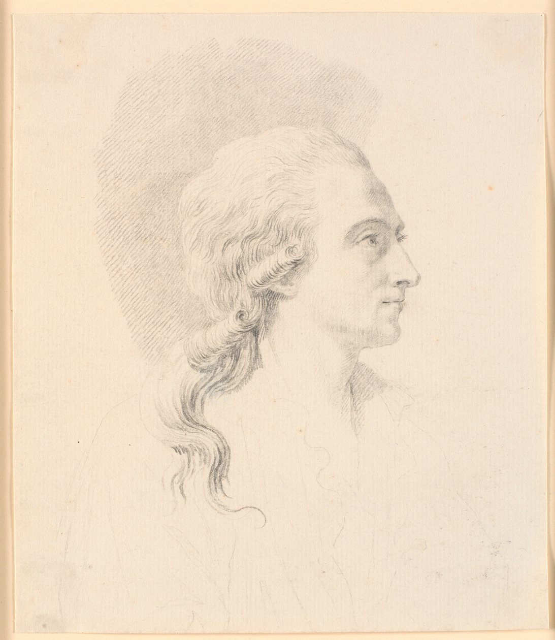 Portrét sochaře Alexandra Trippela. Profil vpravo od J.F. Clemens