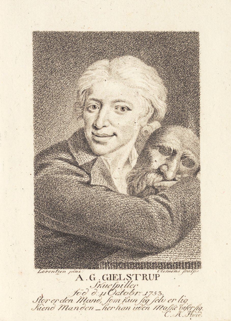 Herec Adam Gottlob Gielstrup (1753-1830) od J.F. Clemens