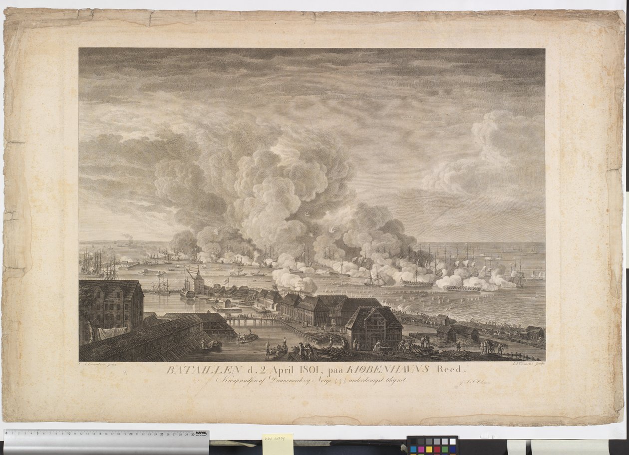 Bitva o Reden dne 2. dubna 1801 od J.F. Clemens