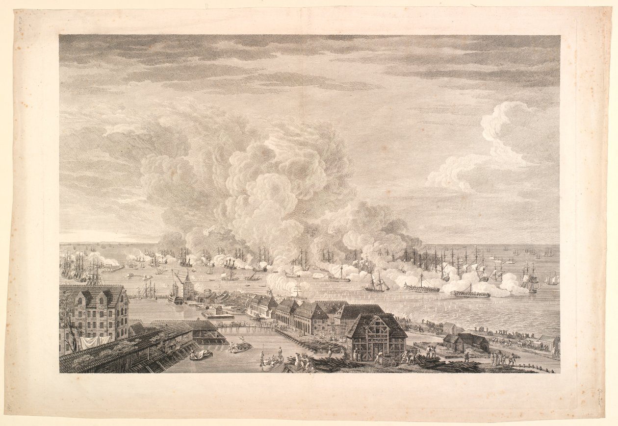 Bitva o Reden dne 2. dubna 1801 od J.F. Clemens
