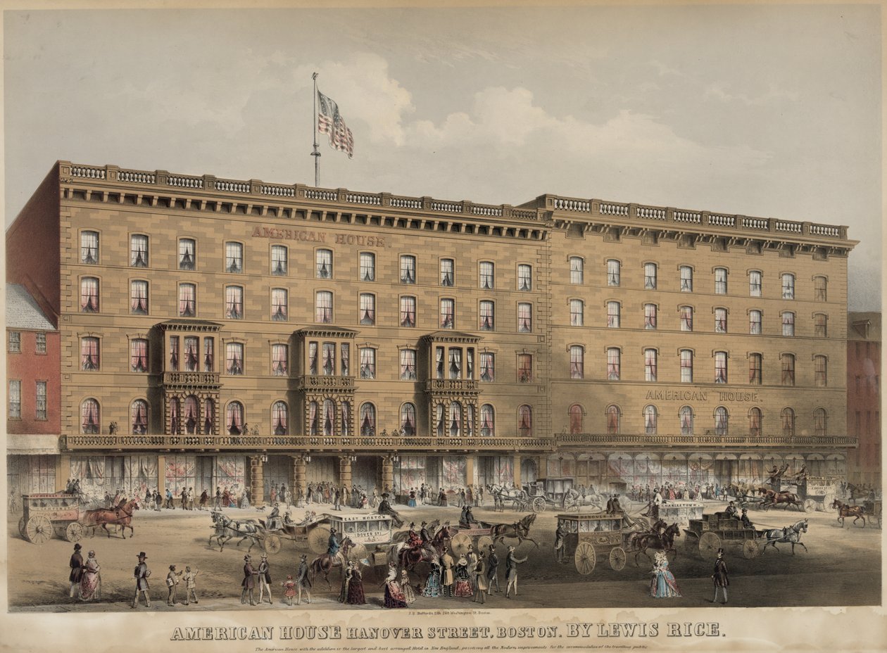 American House Hanover Street, Boston Medium od J.H. Bufford