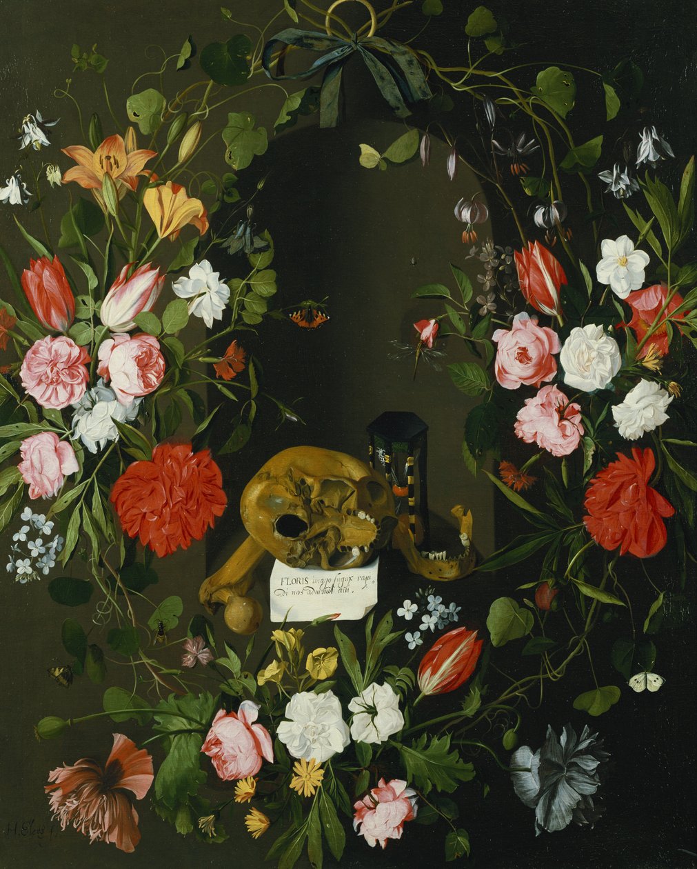 Vanitas Zátiší s květinami od J.H. Elers