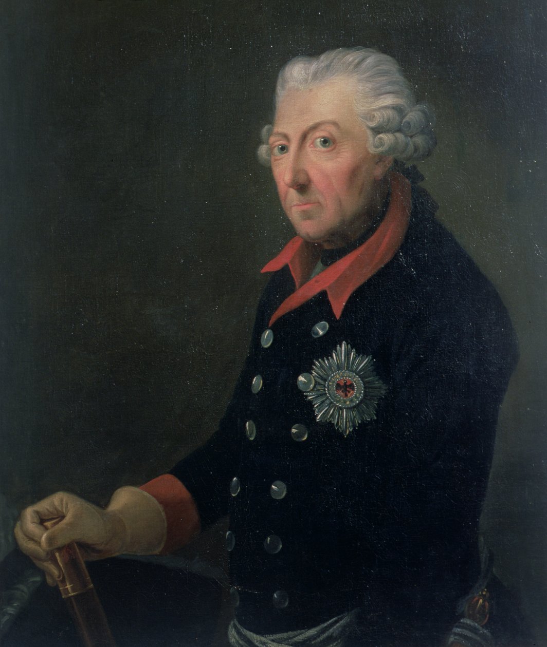 Fridrich Veliký (1712-86) v uniformě 15. pěšího pluku od J.H.C. Franke