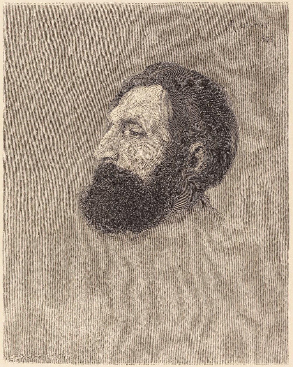 Auguste Rodin od J.H.E. Whitney after Alphonse Legros
