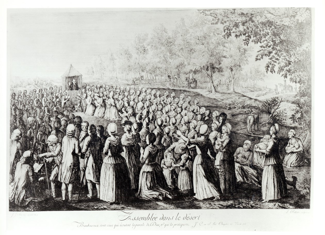 Setkání v poušti, rytina L. Bellottiho, 1775 od J.J. Storni
