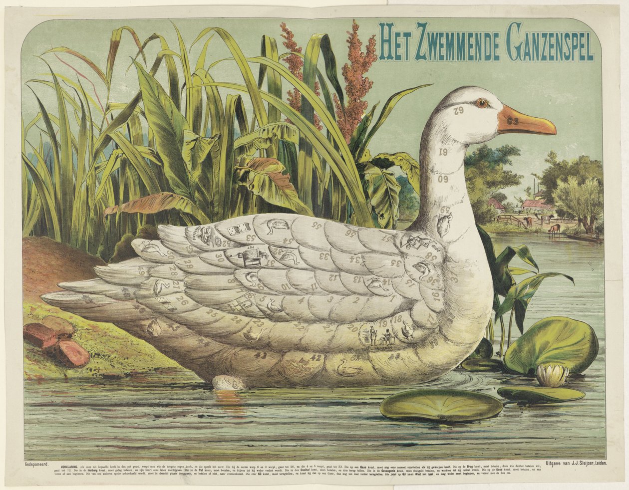 Hra Swimming Goose (název na předmětu) od J.J. Sleijser
