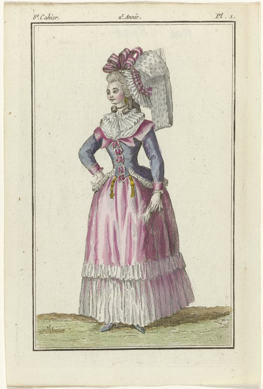 Prodejna nové francouzské a anglické módy, kopie naar 1787, Pl. 1, 8. sešit od J.J. Tuttot