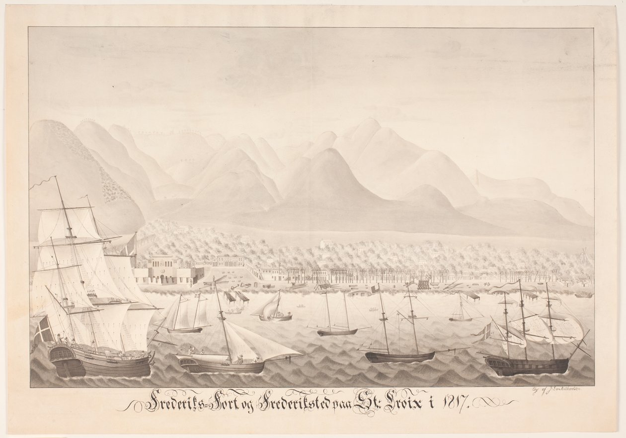 Frederiksfort a Frederiksted na St Croix od J.L.V. Michaelsen
