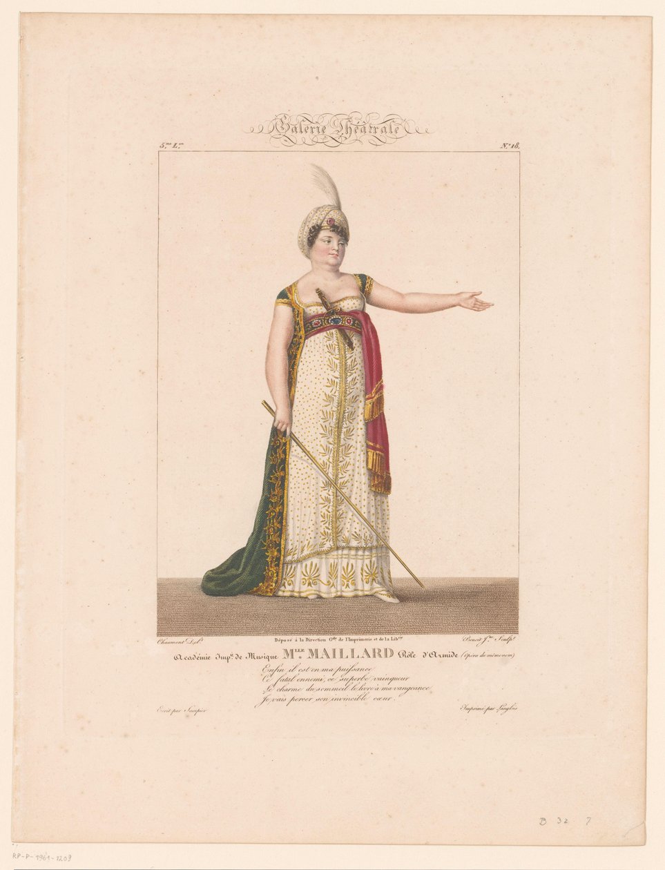 Portrét Marie-Thérèse Davoux v roli van Armide Slečna Maillard (titul na objektu) od J.L. Benoist (II)