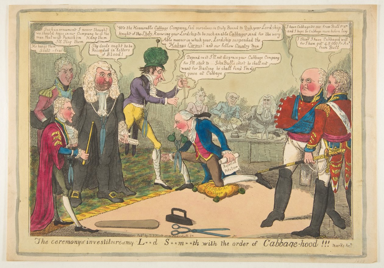 Ceremoniál udělení mého L**d S**m**th Řádem zelí, ca. června 1819. od JL Marks