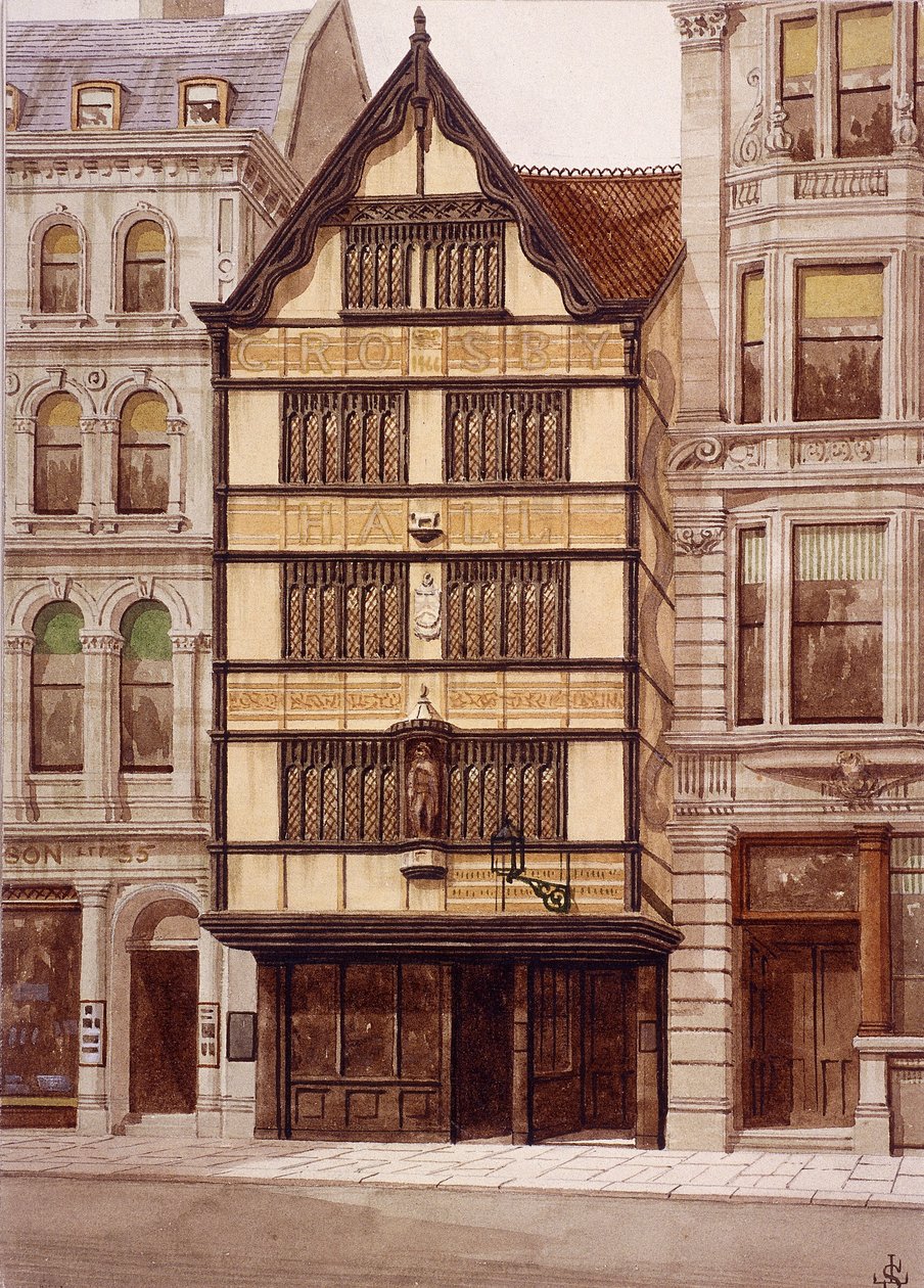 Crosby Hall, Bishopsgate, Londýn, 1860 od JL Stewart