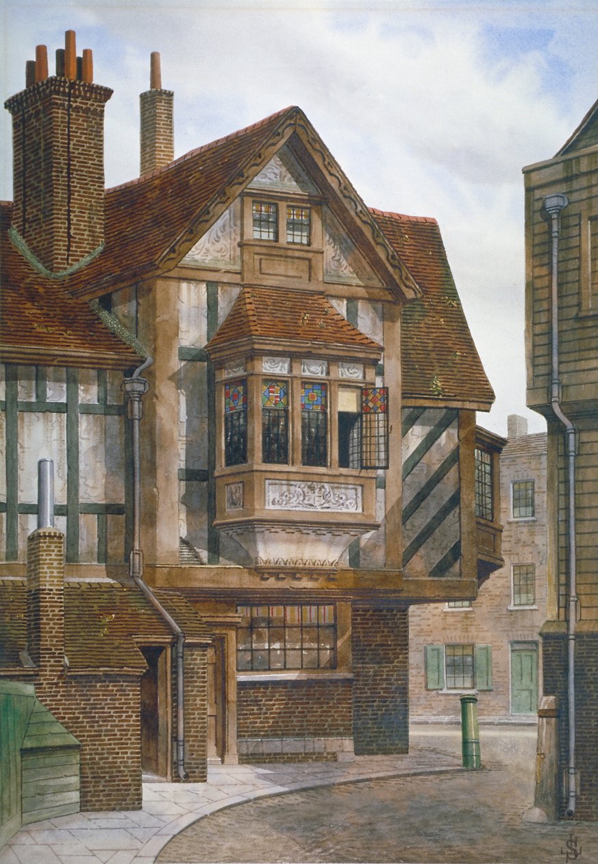 Domy v Bishopsgate, City of London, 1860. od JL Stewart