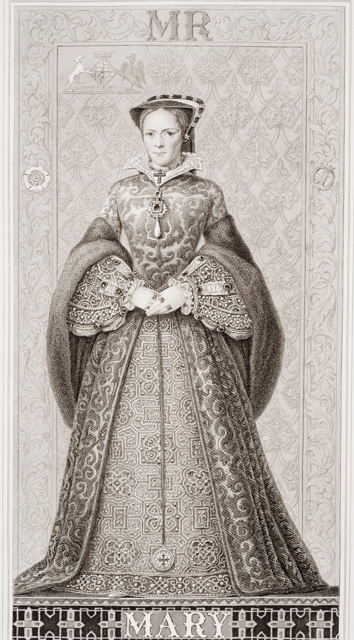 Queen Mary (1516-58) z „Ilustrace anglické a skotské historie“ svazek I od J.L. Williams