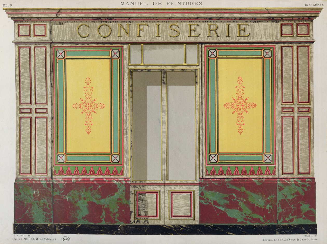 Návrh průčelí obchodu Confiserie, 1861 od J.M. Paillet
