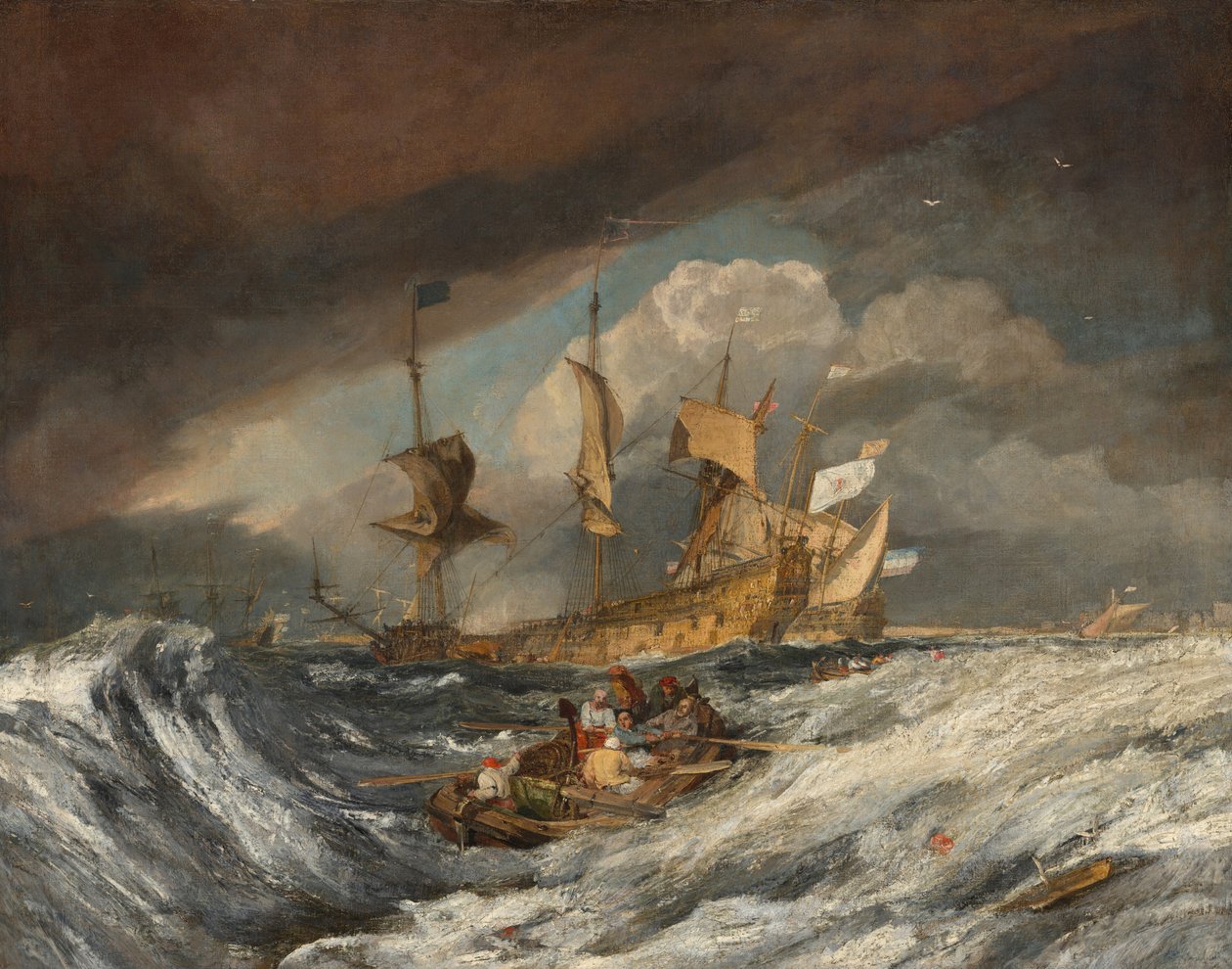 Lodě vynášející kotvy nizozemským mužům války, c. 1804. od Joseph Mallord William Turner