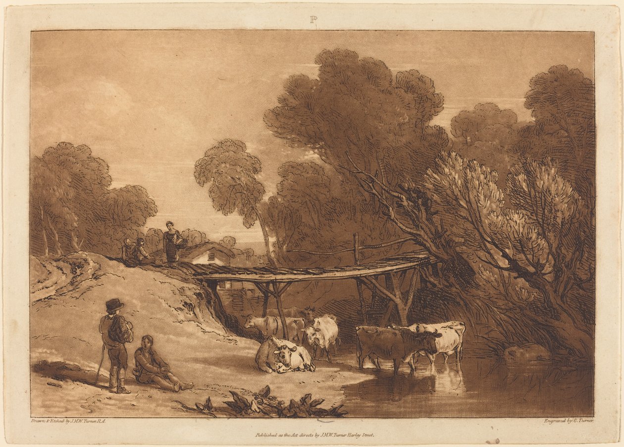 Most a krávy, publikoval 1807. od Joseph Mallord William Turner