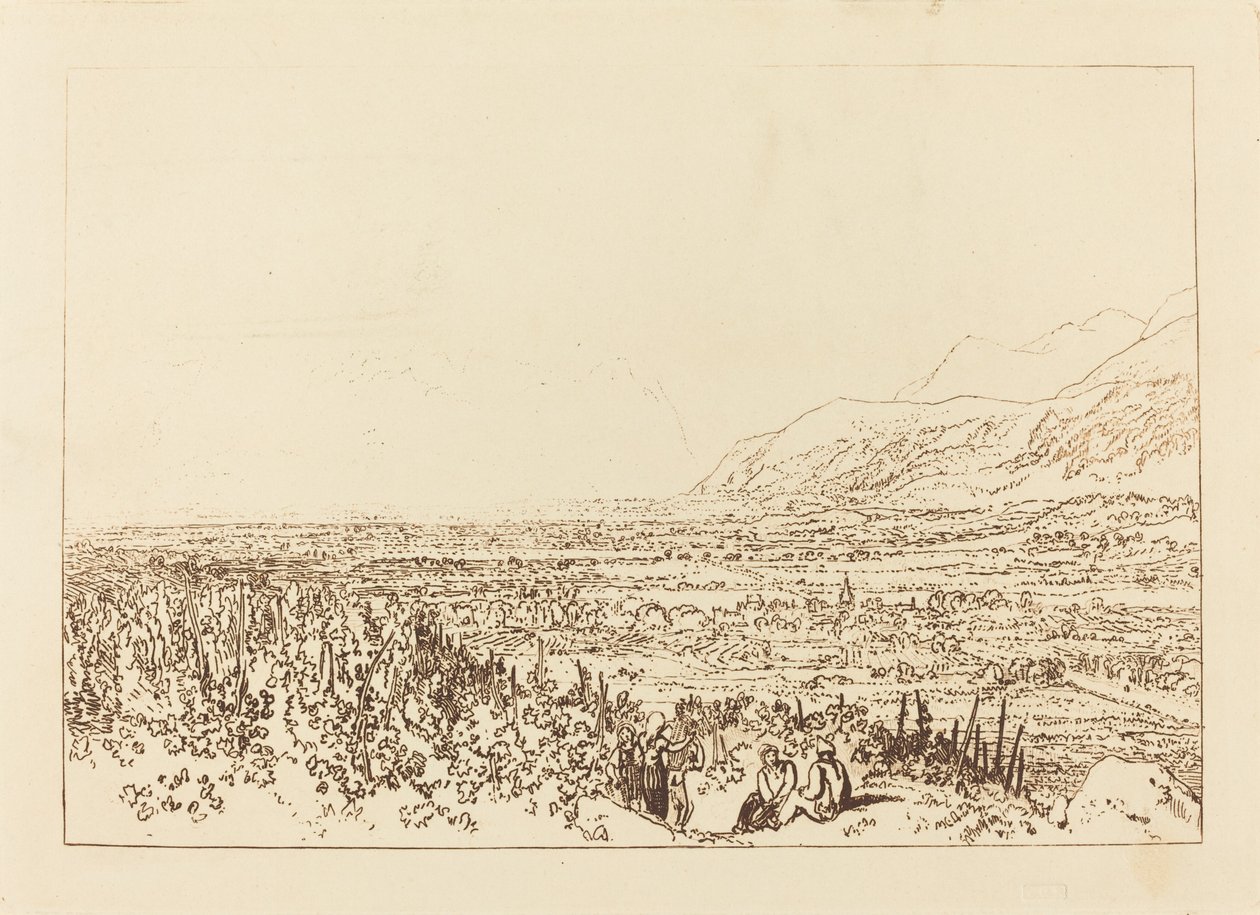 Řetězec Alp z Grenoblu do Chamberi, publikoval 1812. od Joseph Mallord William Turner