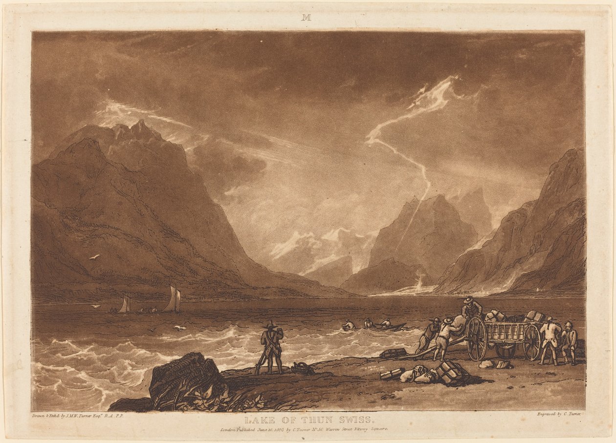 Jezero Thun, publikoval 1808. od Joseph Mallord William Turner