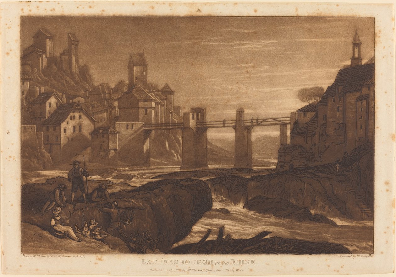 Lauffenbourgh na Rýně, publikoval 1811. od Joseph Mallord William Turner