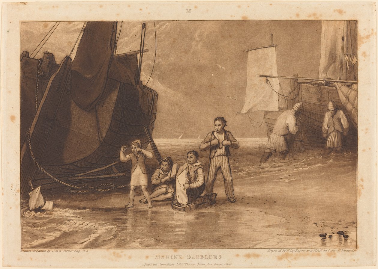 Marine Dabblers, publikoval 1811 od Joseph Mallord William Turner