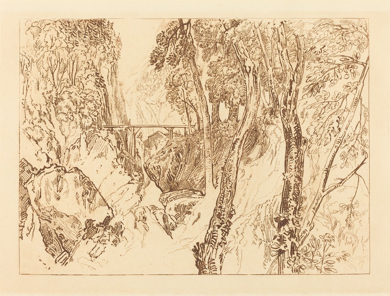 Mill near the Grand Chartreuse, publikoval 1816. od Joseph Mallord William Turner