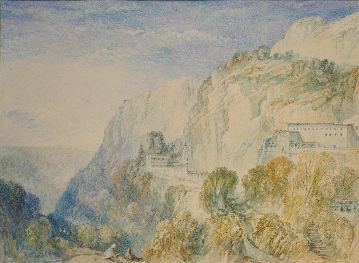 Mount Lebanon a klášter svatého Antonia, c1832-1834 od Joseph Mallord William Turner