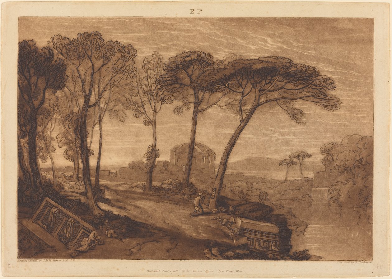 The Temple of Minerva Medica, publikoval 1811. od Joseph Mallord William Turner