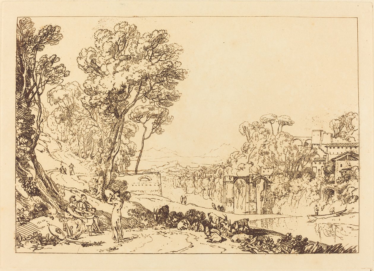 Žena a tamburína, publikoval 1807. od Joseph Mallord William Turner