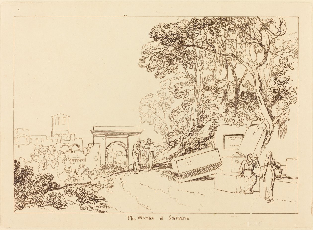 Žena Samaří, publikoval 1819. od Joseph Mallord William Turner