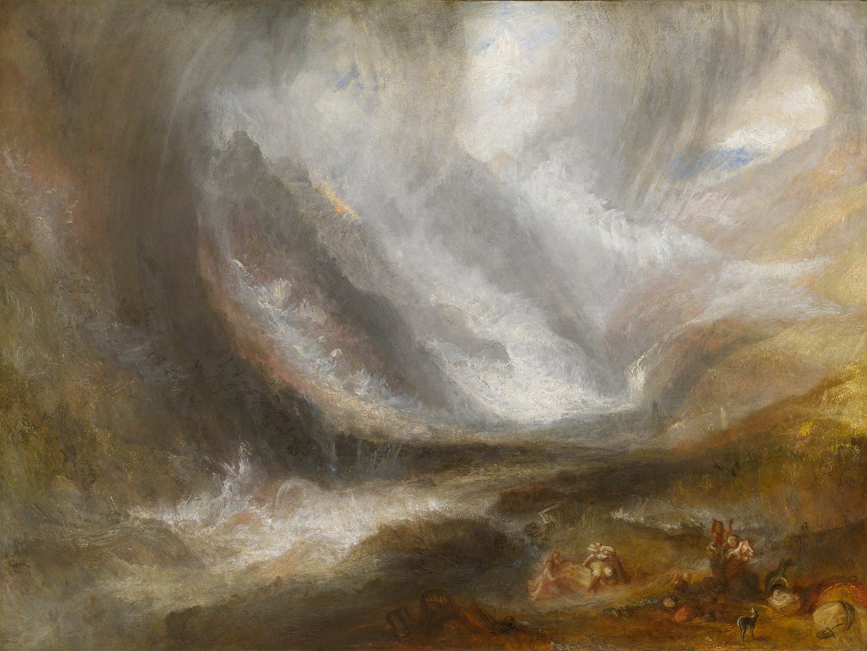 Údolí Aosty: Sněhová bouře, lavina a bouře, 183637. od Joseph Mallord William Turner