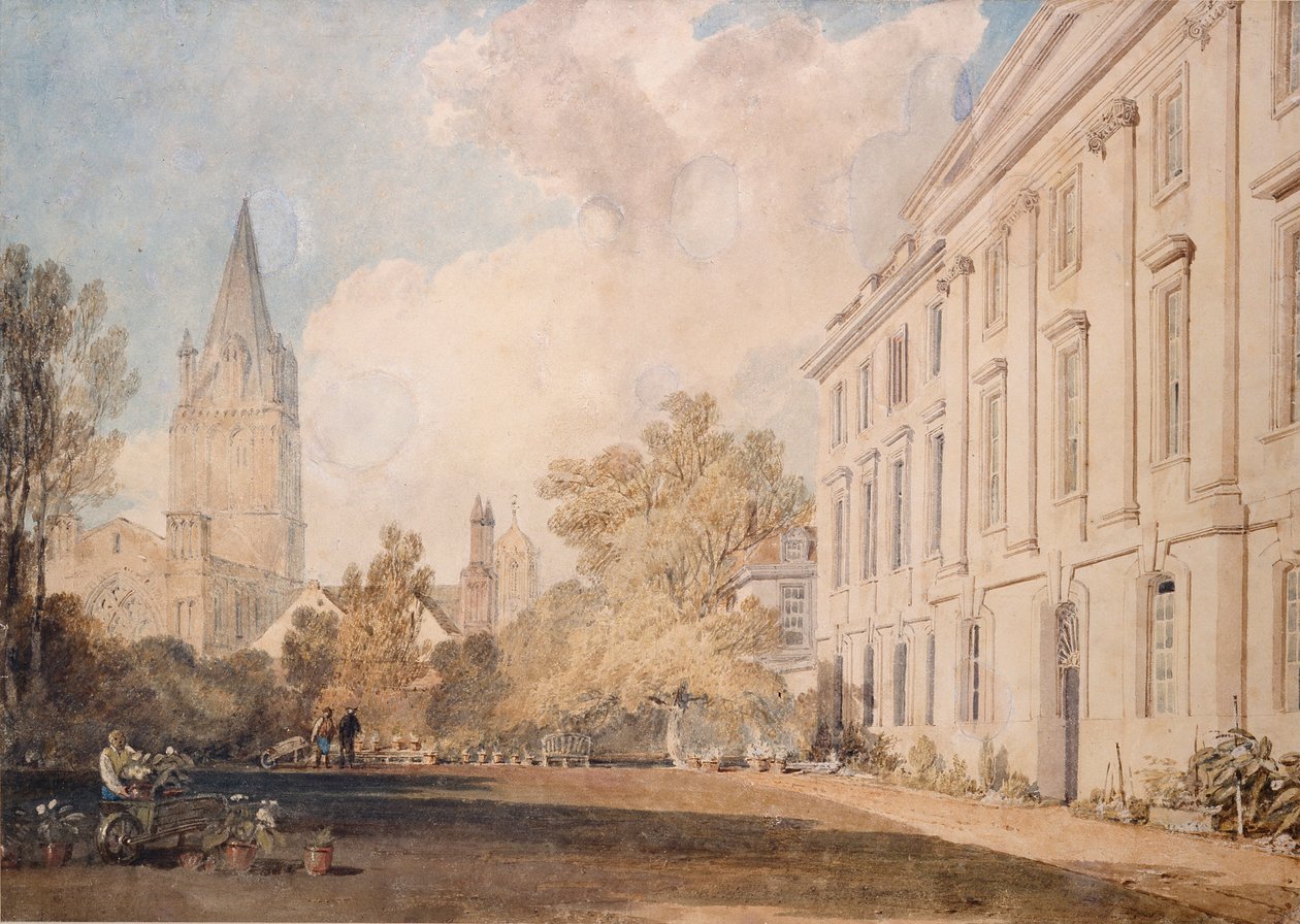 Pohled na katedrálu Christ Church a část Corpus Christi College, 1803-1804 od Joseph Mallord William Turner