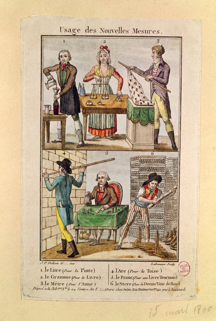 Použití nových opatření, vyryto Labrousse, 1795 od J.P. Delion