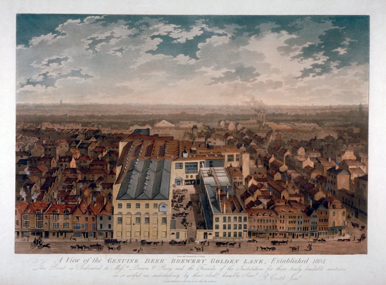 The Genuine Beer Brewery, Golden Lane, Londýn, 1807 od JS Barth