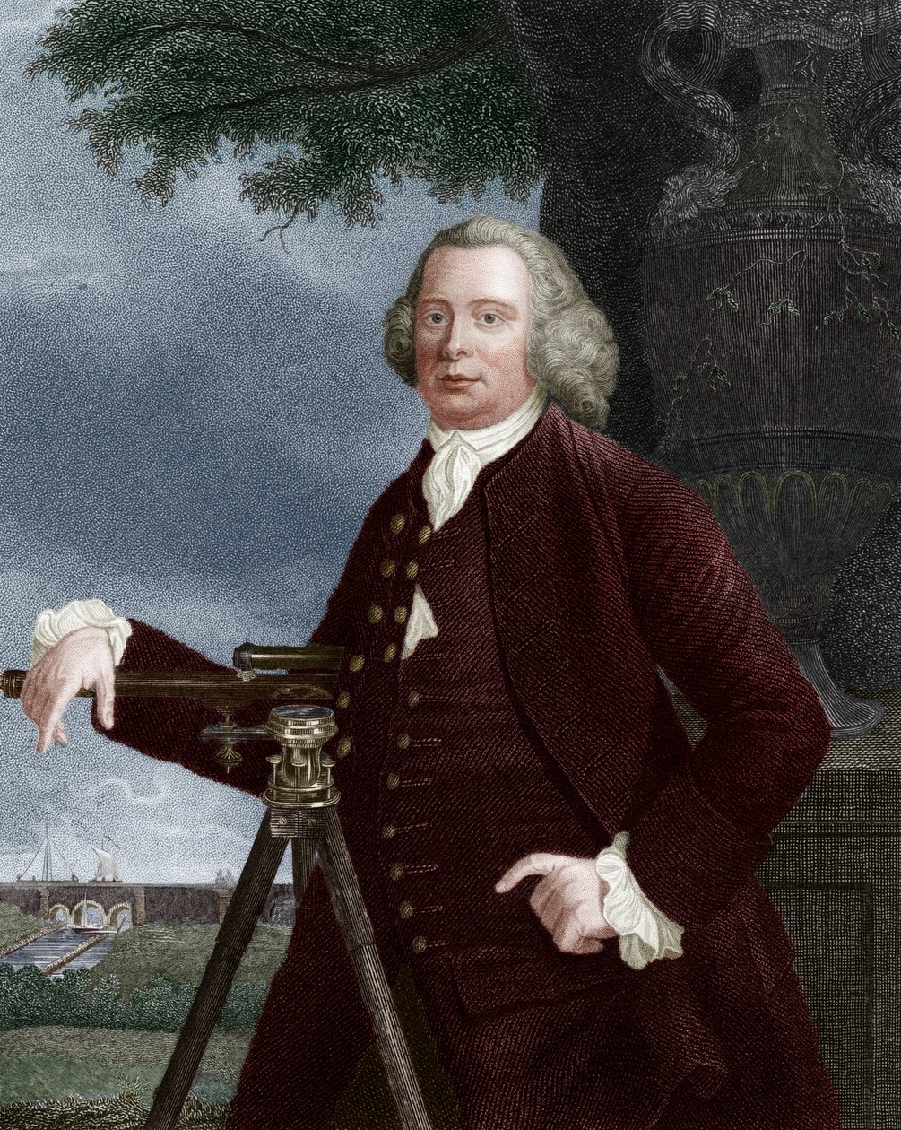 James Brindley, anglický stavební inženýr a stavitel kanálů z 18. století, 1836. od JT Wedgwood
