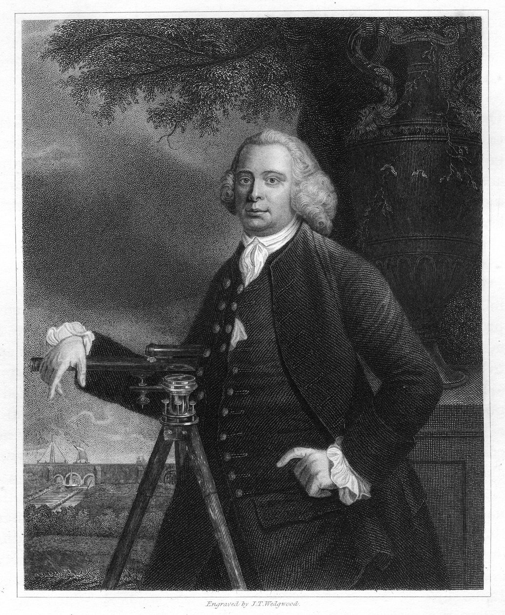 James Brindley, anglický stavební inženýr a stavitel kanálů z 18. století, 1836 od JT Wedgwood