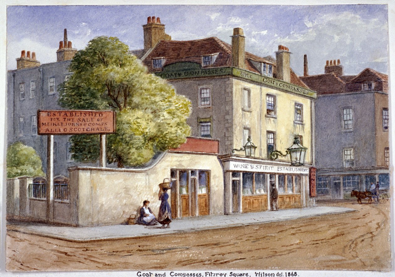 Old Goat and Compasss Inn, Marylebone Road, Londýn, 1868 od JT Wilson