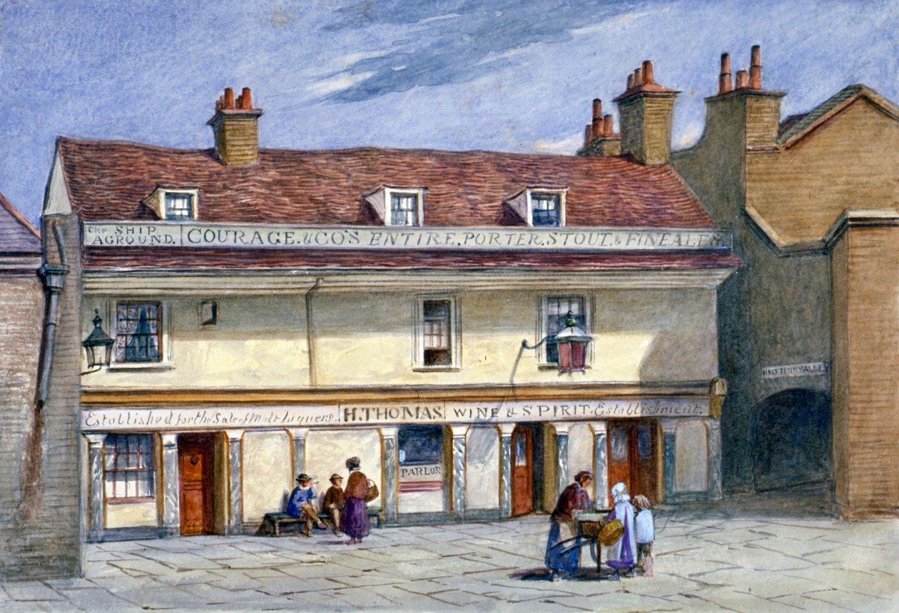 Veřejný dům The Ship Aground, Wolseley Street, Bermondsey, Londýn, c1875. od JT Wilson