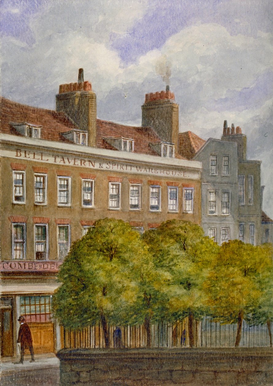 Pohled na Bell Tavern, Church Row, Aldgate, City of London, 1870. od JT Wilson