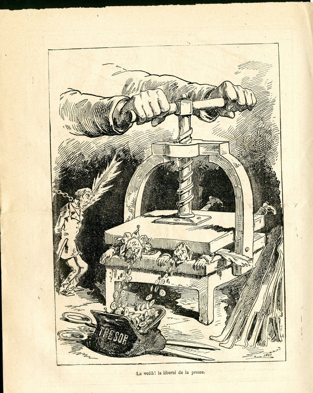 Le Triboulet, satirický v B & W od J. (1847 1892) Blass