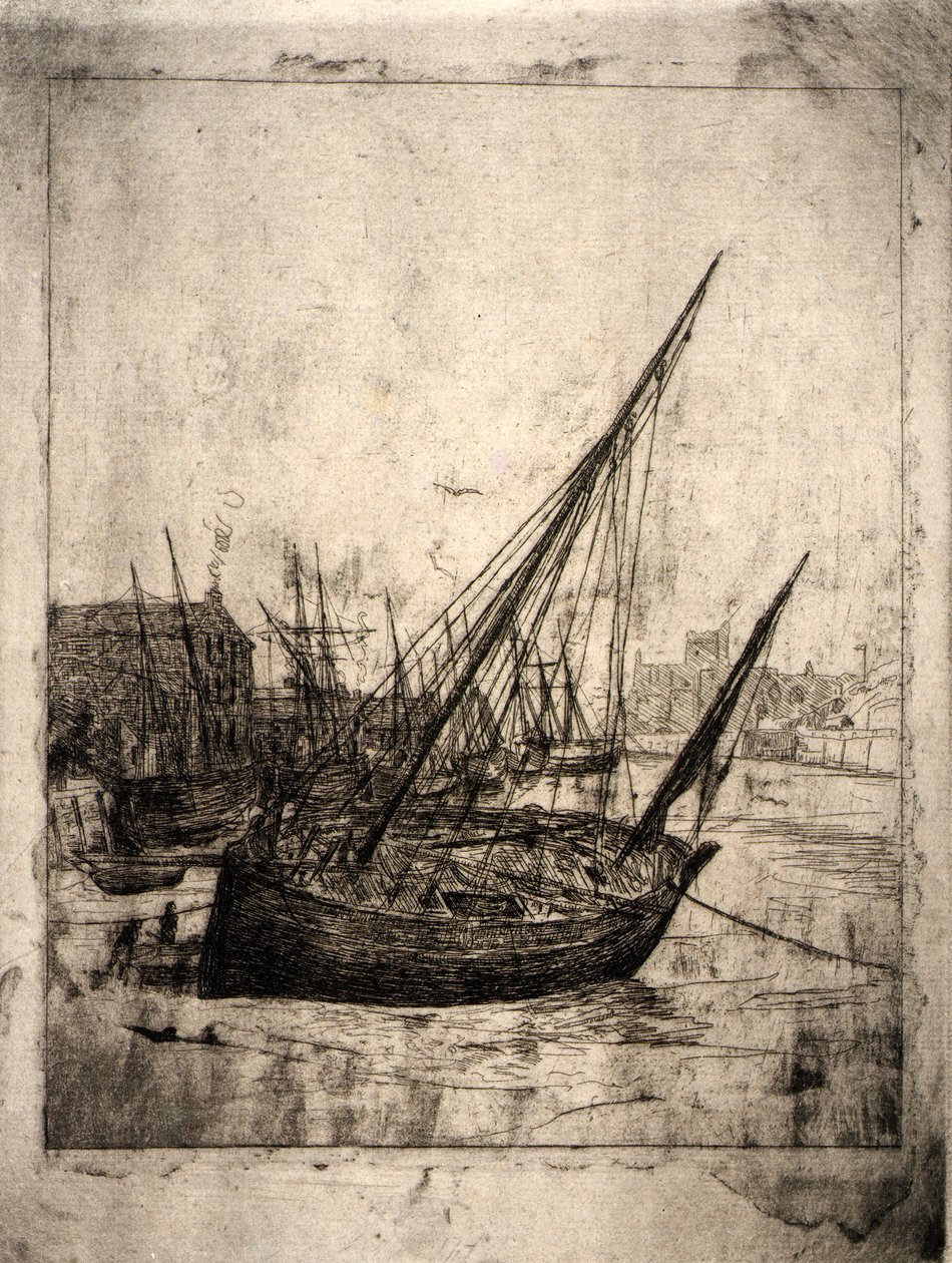 Lodě v Peelu - ostrov Man od J. Alden Weir