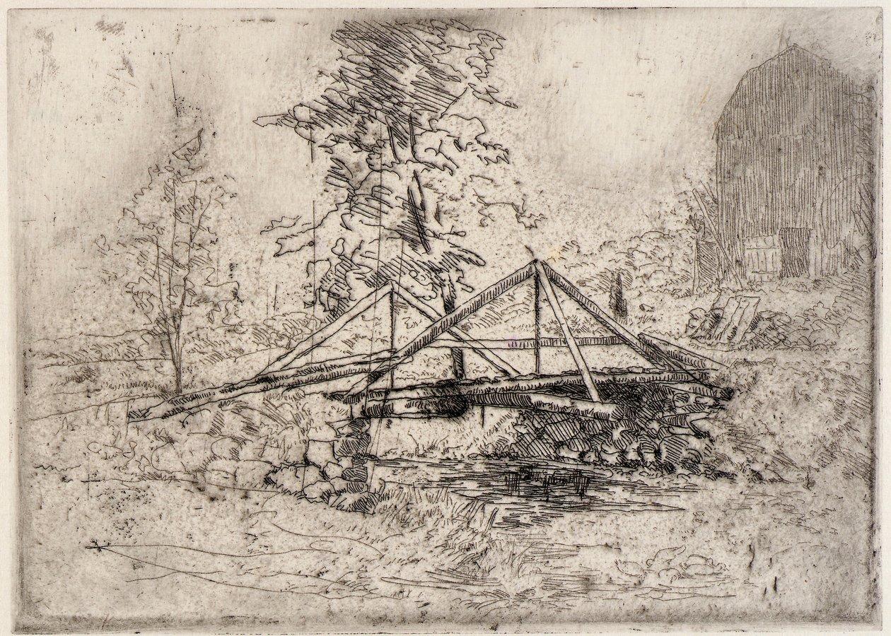 Dřevěný most od J. Alden Weir