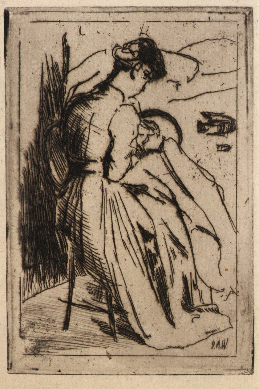 Žena vyšívá od J. Alden Weir