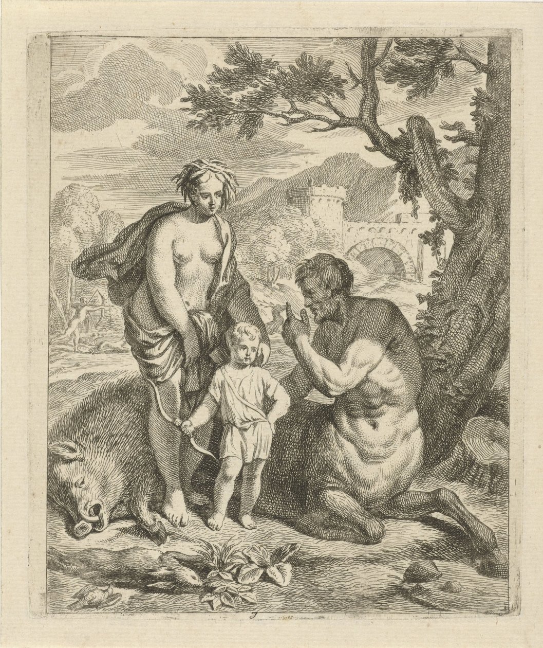 Achilles učil Chiron Scény ze života Achilla (název série) Vitam et mortem achilli (název série) od J. Alexander Janssens