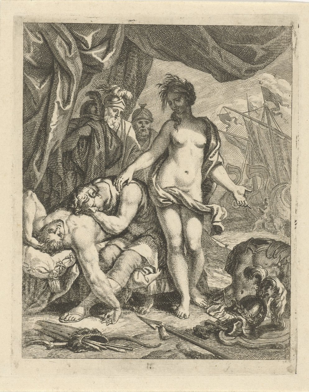 Achilles truchlí nad smrtí Patrokla Scény ze života Achilla (název série) Vitam et mortem achilli (název série) od J. Alexander Janssens