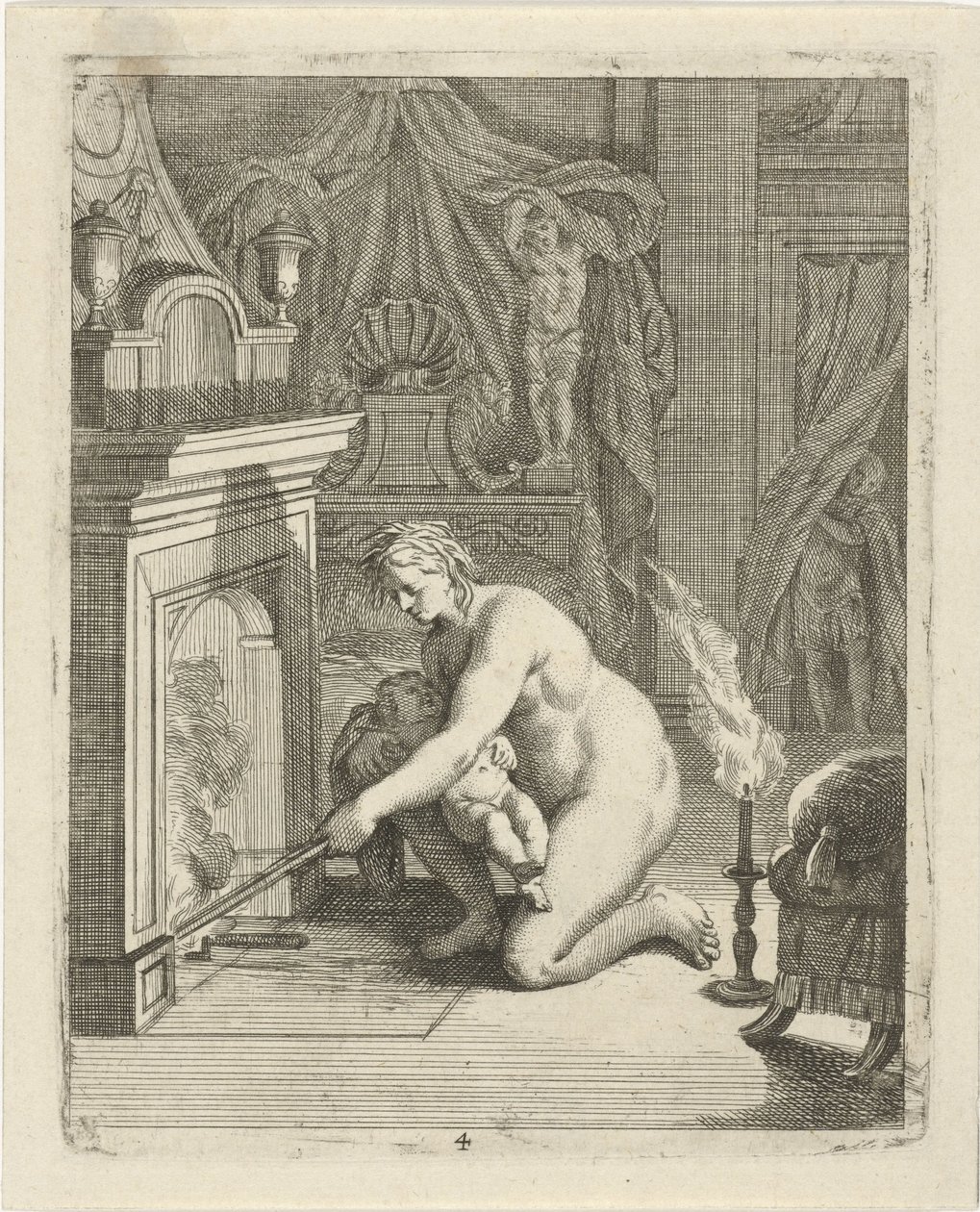 Thetis vloží Achilla do ohně Scény ze života Achilla (název série) Vitam et mortem achilli (název série) od J. Alexander Janssens