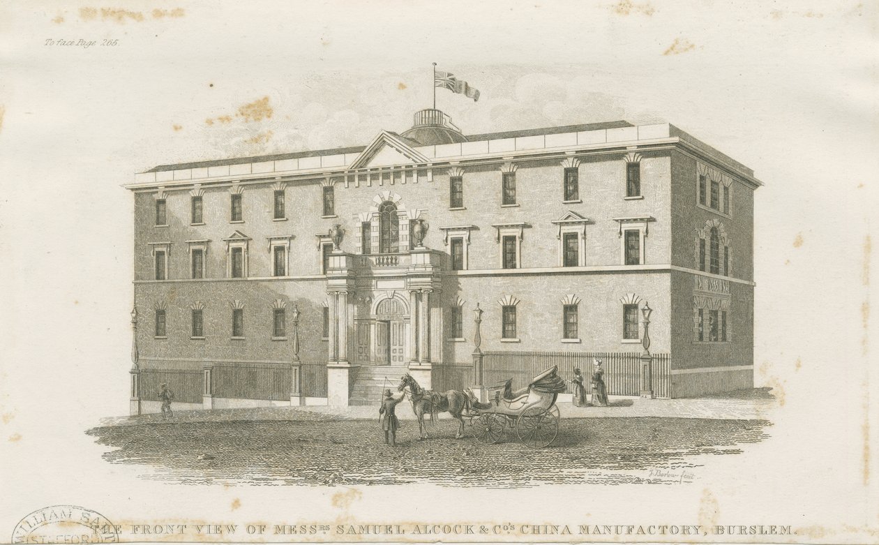 Burslem - továrna pánů Samuela Alcocka & Cos.: ocelorytina, nd [?19. století] (tisk) od J Barlow