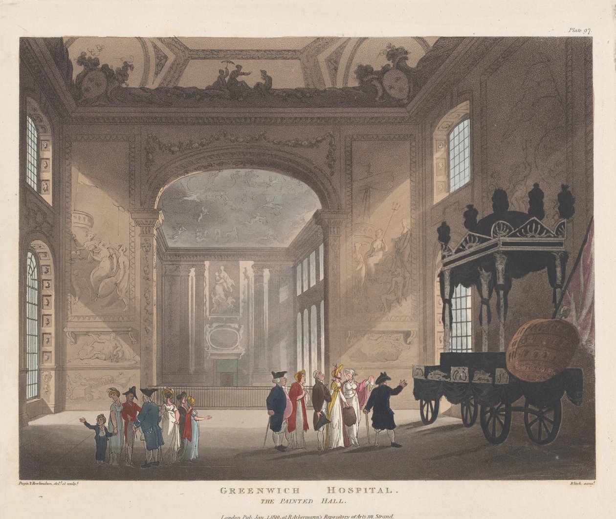 Greenwichská nemocnice, The Painted Hall, 1. ledna 1810, 1. ledna 1810. od J. Bluck